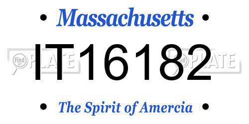 IT16182 Massachusetts License Plate