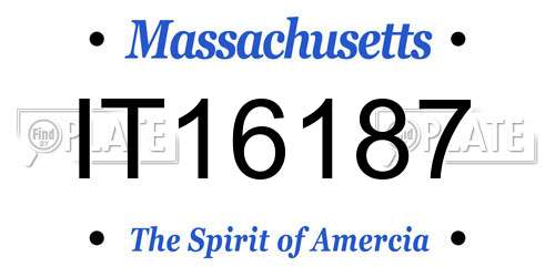 IT16187 Massachusetts License Plate