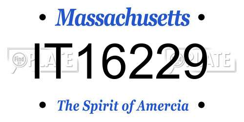 IT16229 Massachusetts License Plate