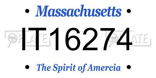 IT16274 Massachusetts License Plate