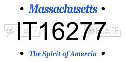 IT16277 Massachusetts License Plate