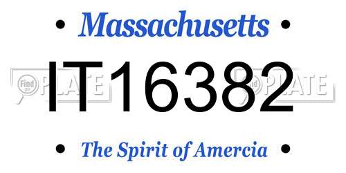 IT16382 Massachusetts License Plate