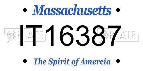 IT16387 Massachusetts License Plate
