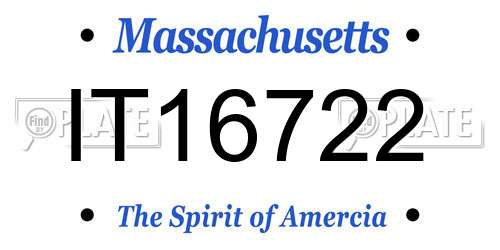 IT16722 Massachusetts License Plate