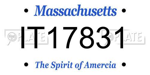 IT17831 Massachusetts License Plate