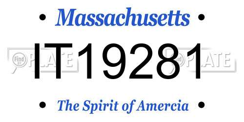 IT19281 Massachusetts License Plate