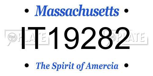 IT19282 Massachusetts License Plate