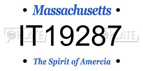 IT19287 Massachusetts License Plate