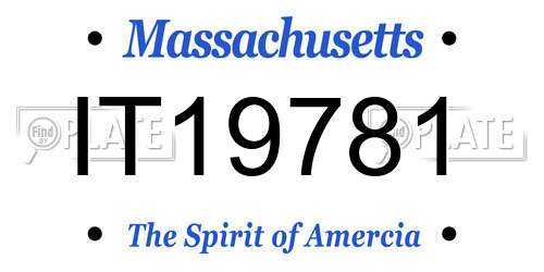IT19781 Massachusetts License Plate