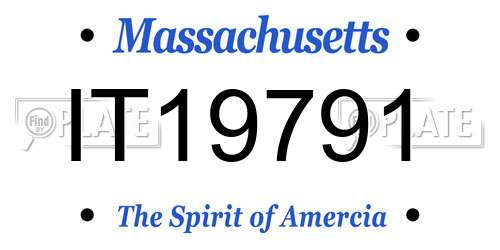 IT19791 Massachusetts License Plate