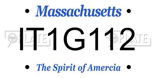 IT1G112 Massachusetts License Plate