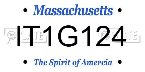 IT1G124 Massachusetts License Plate