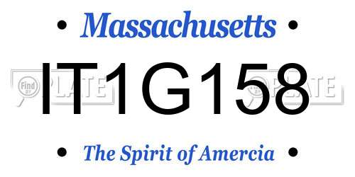 IT1G158 Massachusetts License Plate