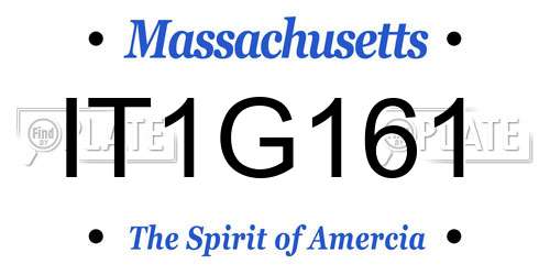 IT1G161 Massachusetts License Plate