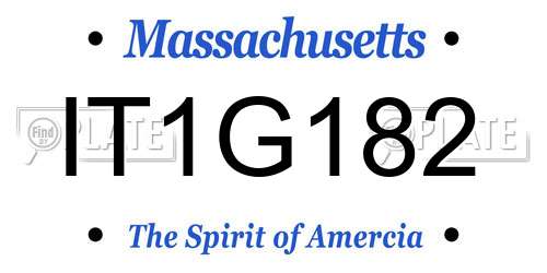 IT1G182 Massachusetts License Plate
