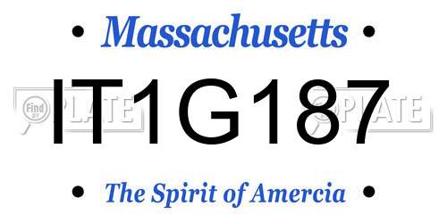 IT1G187 Massachusetts License Plate