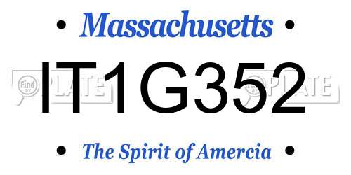 IT1G352 Massachusetts License Plate