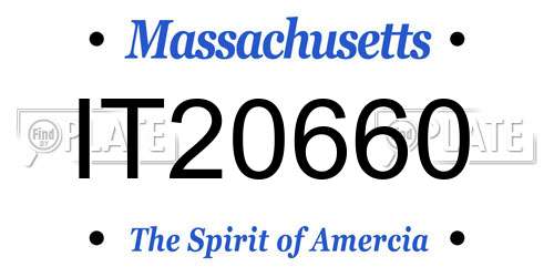 IT20660 Massachusetts License Plate