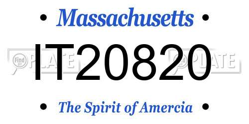 IT20820 Massachusetts License Plate