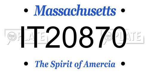 IT20870 Massachusetts License Plate