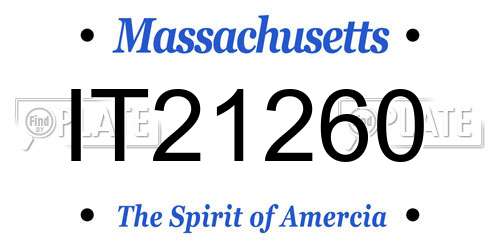 IT21260 Massachusetts License Plate