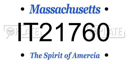 IT21760 Massachusetts License Plate