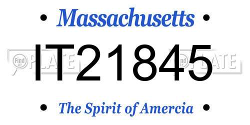 IT21845 Massachusetts License Plate