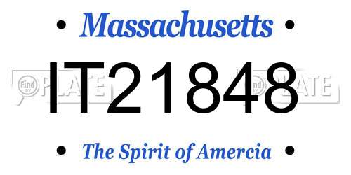 IT21848 Massachusetts License Plate