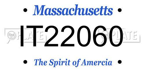 IT22060 Massachusetts License Plate