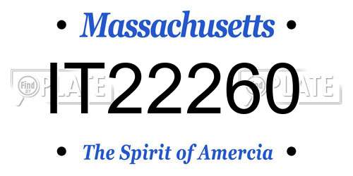 IT22260 Massachusetts License Plate