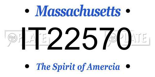 IT22570 Massachusetts License Plate