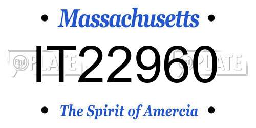 IT22960 Massachusetts License Plate