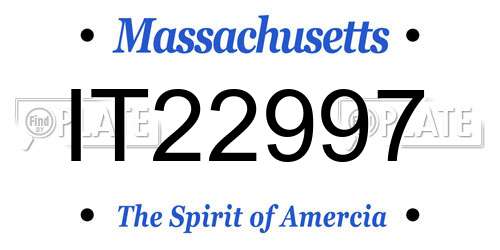 IT22997 Massachusetts License Plate