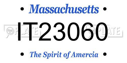 IT23060 Massachusetts License Plate