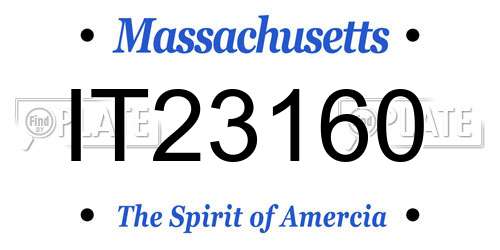 IT23160 Massachusetts License Plate
