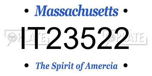 IT23522 Massachusetts License Plate