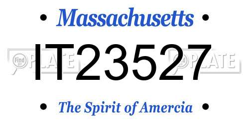 IT23527 Massachusetts License Plate