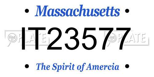 IT23577 Massachusetts License Plate