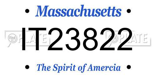 IT23822 Massachusetts License Plate
