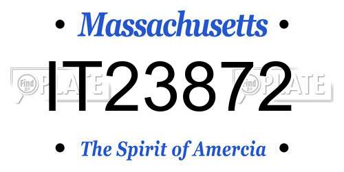 IT23872 Massachusetts License Plate