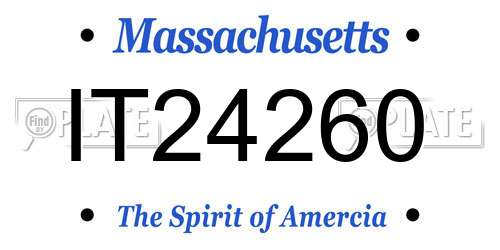IT24260 Massachusetts License Plate
