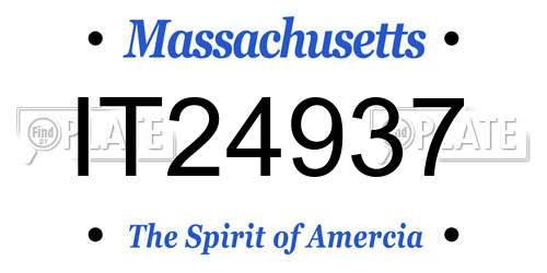 IT24937 Massachusetts License Plate