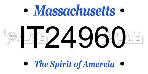 IT24960 Massachusetts License Plate