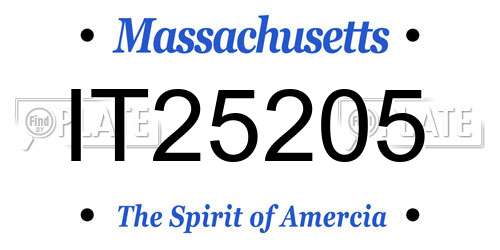 IT25205 Massachusetts License Plate