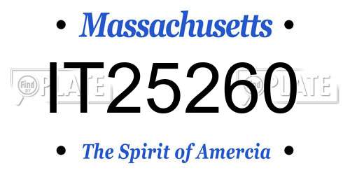 IT25260 Massachusetts License Plate