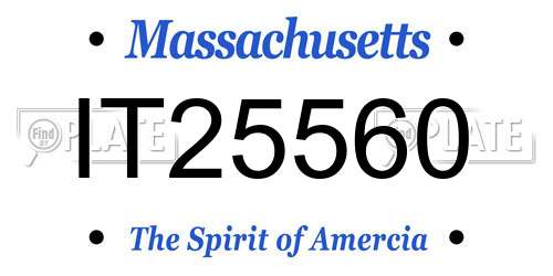 IT25560 Massachusetts License Plate