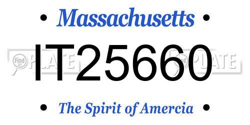 IT25660 Massachusetts License Plate