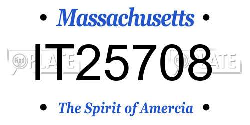 IT25708 Massachusetts License Plate