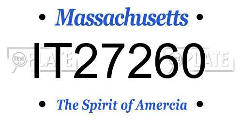 IT27260 Massachusetts License Plate