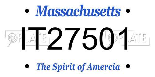 IT27501 Massachusetts License Plate